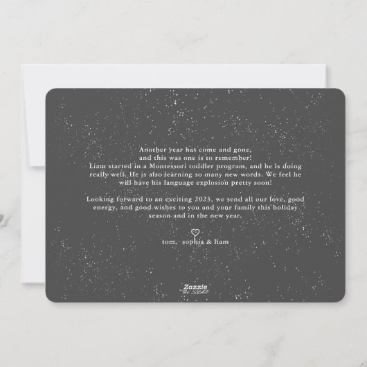 非常に多くの恵み年レビュー写真コラージュTan シーズンカード (裏面)