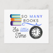 非常に多くの本が非常に少ない時間はがき ポストカード (正面)