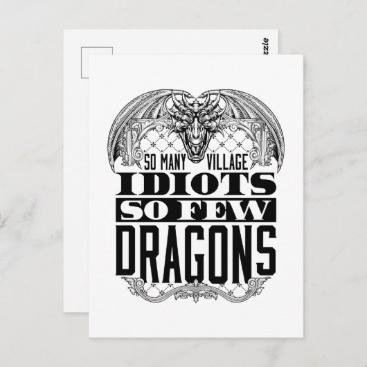 非常に多くの村の馬鹿だから少数のドラゴン ポストカード (正面/裏面)