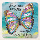 非常に多くの美しい理由がある スクエアペーパーコースター (正面)