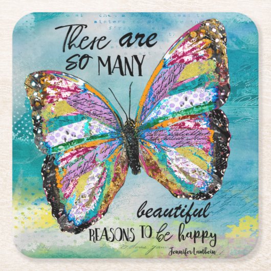 非常に多くの美しい理由がある スクエアペーパーコースター (正面)