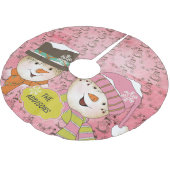 非常に多くの雪だるまホリデーズツリースカート ブラッシュドポリエステルツリースカート (アングル)