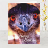 非常に大きいハッピーバースデーカード老人のエミュー カード (黄色い花)