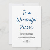 非常に大きなお礼のスタッフ・オフィス・アクセブティ・マン サンキューカード (裏面)