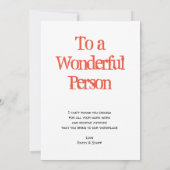 非常に大きなボスまたはスタッフの感謝 サンキューカード (裏面)