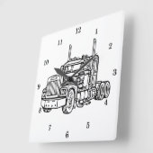 非常に大きカッコいいいリグのトラックの壁時計 スクエア壁時計 (傾斜)