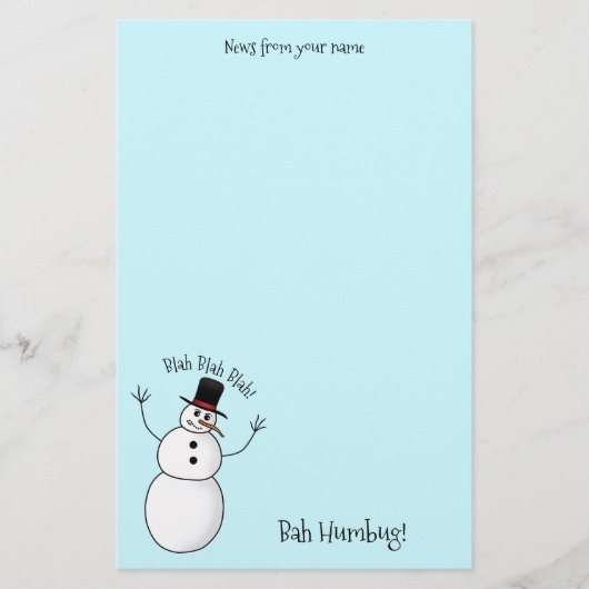 非常に失礼な雪だるま 便箋 (正面)