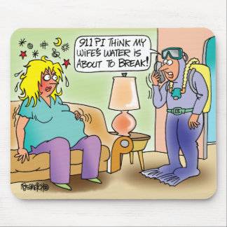 非常に妊娠したマウスパッド-スキューバダイバーの夫 マウスパッド