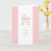 非常に小さいので、かわいい新生児おめでとう |ピンクガール カード (黄色い花)