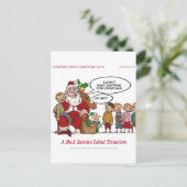 非常に平均サンタの理想的な状況おもしろい シーズンポストカード (スタンド正面)
