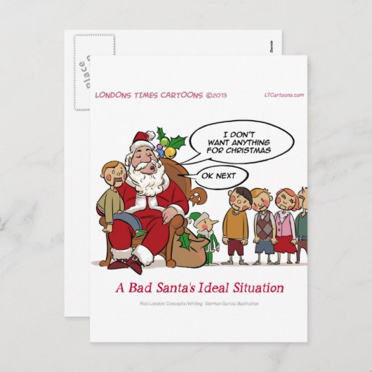 非常に平均サンタの理想的な状況おもしろい シーズンポストカード (正面/裏面)