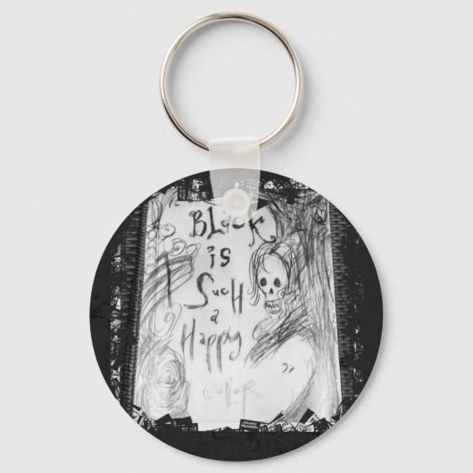 非常に幸せな色を黒くして下さい キーホルダー (正面)