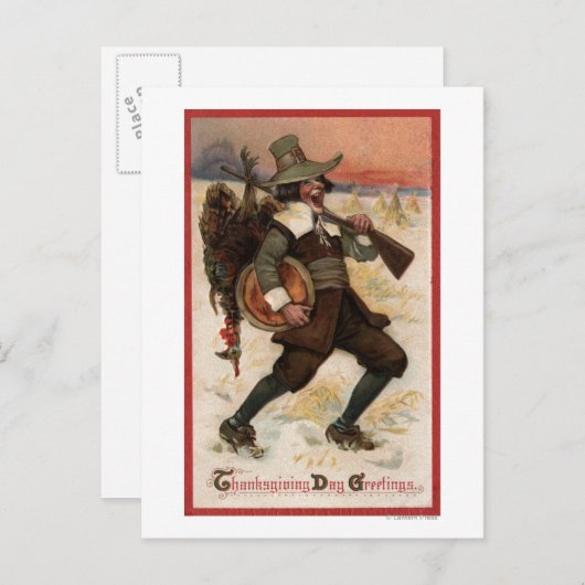 非常に幸福なターキーハンター ポストカード (正面/裏面)