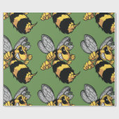 非常に怒っている蜂の光沢のある包装紙 ラッピングペーパー (フラット)