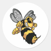 非常に怒Bee Stickers ラウンドシール (正面)