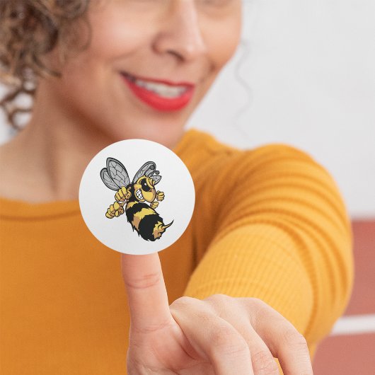 非常に怒Bee Stickers ラウンドシール