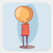 非常に悲しい少年の情緒的な漫画 スクエアシール (正面)