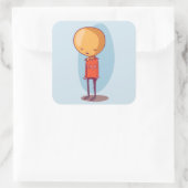 非常に悲しい少年の情緒的な漫画 スクエアシール (バッグ)