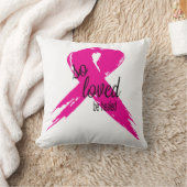非常に愛されて治癒される乳がんリボン枕 クッション (ブランケット)