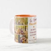 非常に感謝している | 秋感謝祭の家族写真 ツートーンマグカップ (正面左)