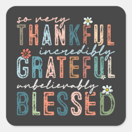 非常に感謝して信じられないほどの感謝の秋 スクエアシール