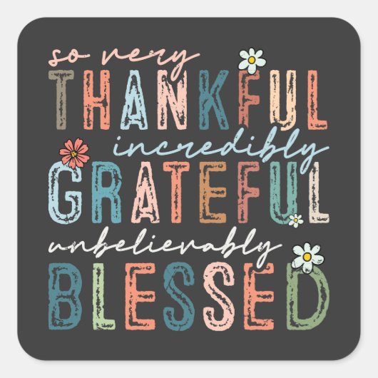 非常に感謝して信じられないほどの感謝の秋 スクエアシール (正面)