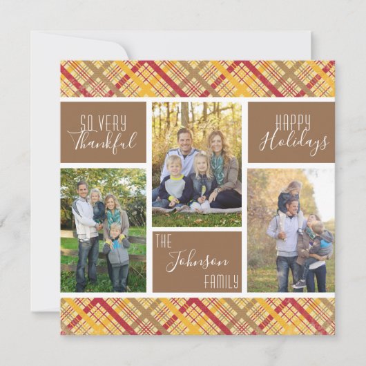 非常に感謝の写真コラージュ感謝祭 シーズンカード (正面)