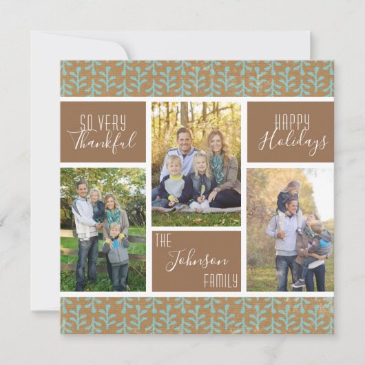 非常に感謝の写真コラージュ感謝祭 シーズンカード (正面)