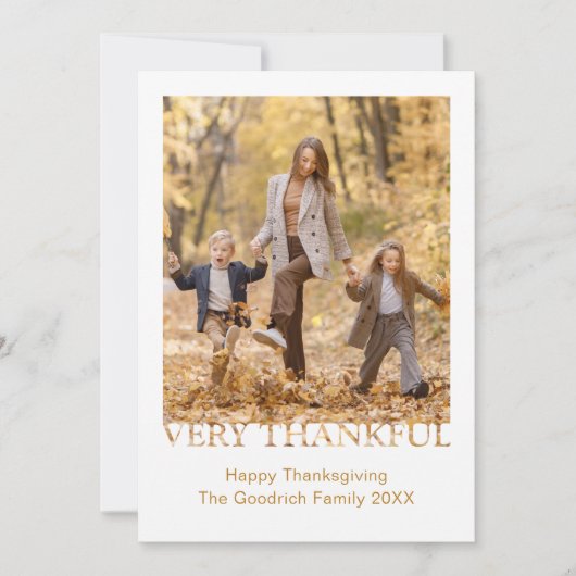 非常に感謝の写真感謝感謝グリーティングカード シーズンカード (正面)