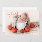 非常に感謝の秋秋の誕生発表 招待状 (正面/裏面)