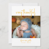 非常に感謝の秋秋の誕生発表 招待状 (正面)