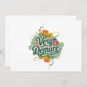 非常に慎ましい 非常にマインドフルなトレンド 慎ましくマインドフルに 招待状 (正面/裏面)