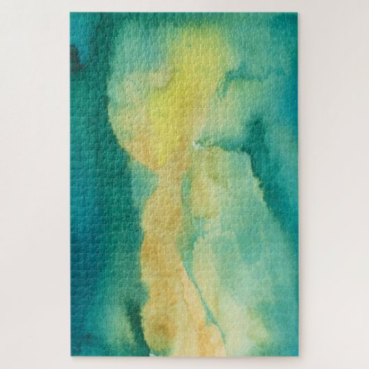 非常に懸命水の色のパズル。 ジグソーパズル (縦)