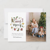 非常に手メリー引きクリスマスフォトカード シーズンカード (正面)