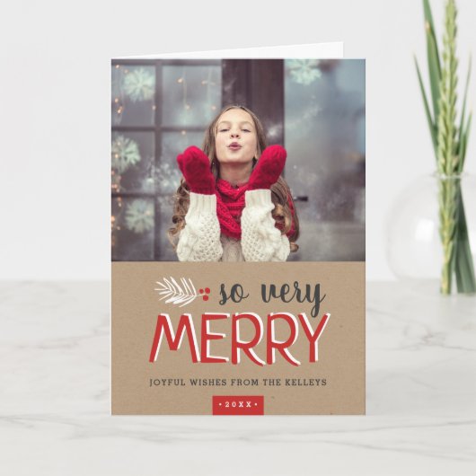 非常に折りメリー畳まれた休日の写真グリーティングカード シーズンカード (正面)