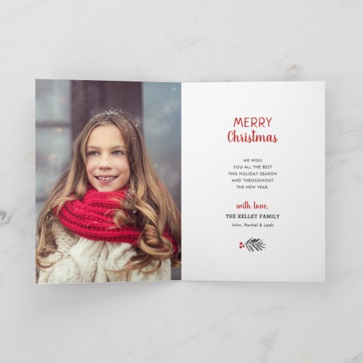 非常に折りメリー畳まれた休日の写真グリーティングカード シーズンカード (内部)