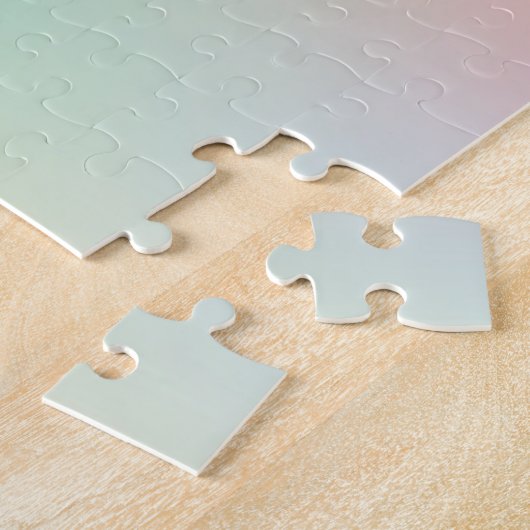 非常に挑戦的なレインボーグラデーションピンクグリッター ジグソーパズル (側面)