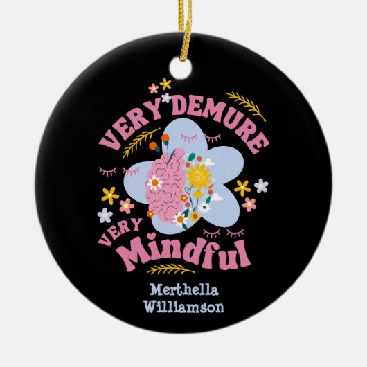 非常に控えめな非常に心を込めたフローラの幸福 セラミックオーナメント (正面)