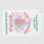 非常に控えめな非常に慎重なフローラ ゴルフタオル (横)