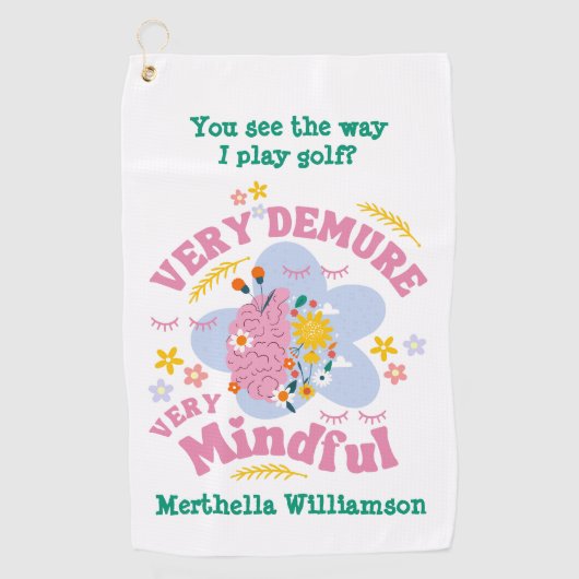 非常に控えめな非常に慎重なフローラ ゴルフタオル (正面)