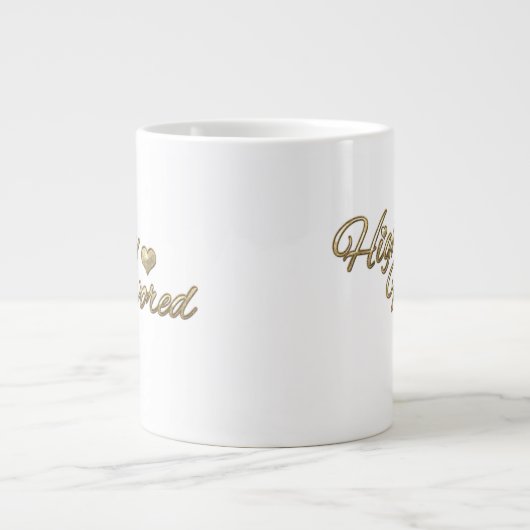 非常に支持される金ゴールドのエンボス ジャンボコーヒーマグカップ (正面)