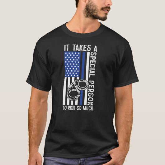 非常に政治的な危険を冒す特別な人を青い線で示す Tシャツ (正面)