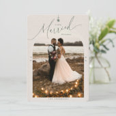 非常に新結婚したしいクリスマスフォトカード シーズンカード (スタンド正面)