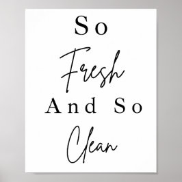 非常に新鮮で清潔な浴室の壁の装飾 ポスター