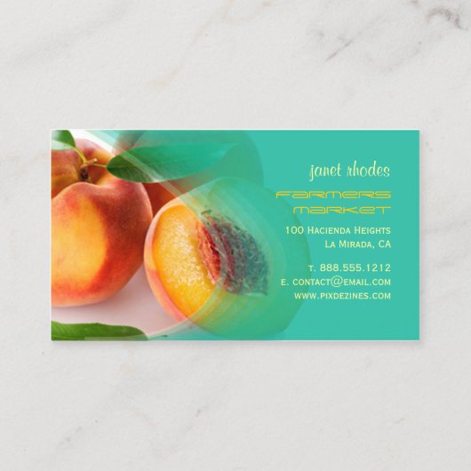 非常に新鮮な桃 名刺 (裏面)