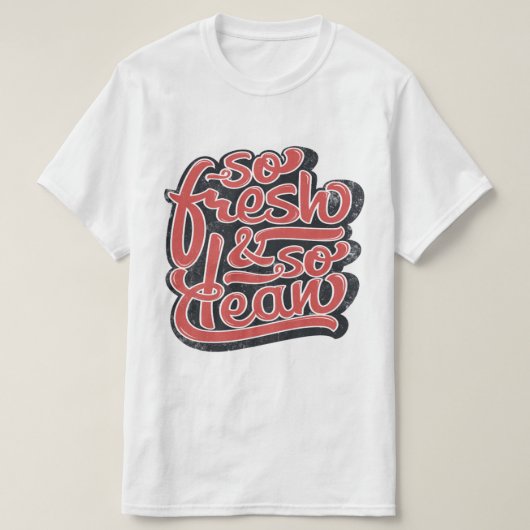 非常に新鮮な赤/白 Tシャツ (デザイン正面)