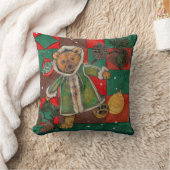 非常に早いクリスマスのテディベア枕 クッション (ブランケット)