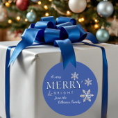 非常に明るいメリークリスマススノーフレークの贈り物 ラウンドシール