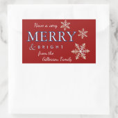 非常に明るいメリークリスマスパッケージまたはギフト 長方形シール (バッグ)