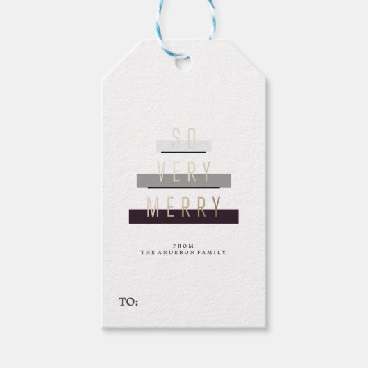 非常に明るいメリー休日のクリスマスギフトタグ ギフトタグ (正面)